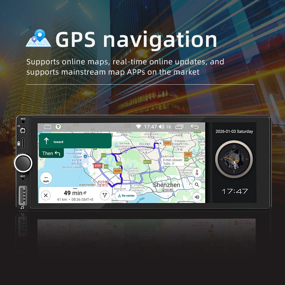 Car Intelligent Systems Android 13 1din Player Wireless Carplay Android Auto WIFI Internet GPS Navigation RDS BT Auto Stereo