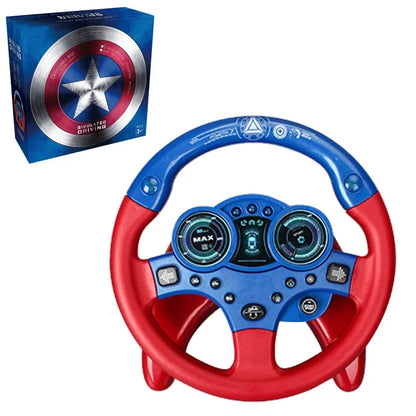 Simulation Steering Wheel Toy Montessori Eletric With Light Sound Baby Kids Musical Educational Copilot Stroller Steering Toy