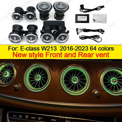 For Mercedes Benz E-Class W213 2016-2021 Led 64 Colors Air Vents AMG E43 E53 3D Rotating Tweeter Speaker Interior Ambient Light