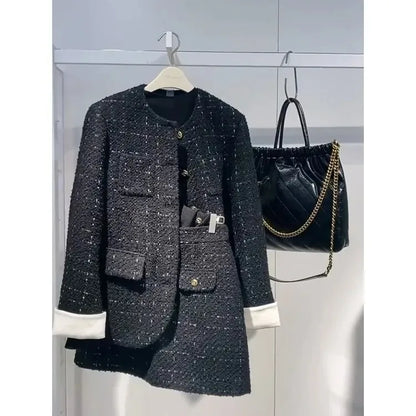 Korean Style Autumn Winter New Ladylike Outerwear Skirt Set Women's Fashion Two-Piece Suit Casual Style Versatile Audience