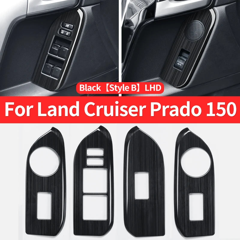 For 2010-2021 Toyota Land Cruiser Prado 150 Interior Modification Accessories Glass Button Panel FJ150 J15 Car Door Handle