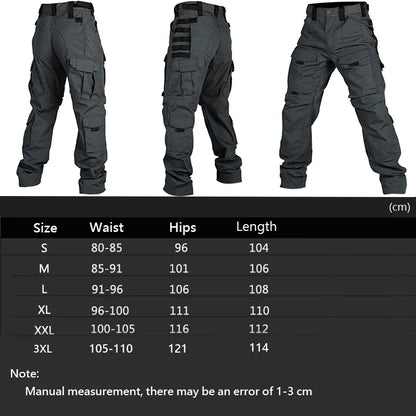 Men Military Tactics Pants Quick Dry Tactical Cargo Pants Wear-Resistant Multi-Pocket Men's Trousers Loose Combat Work Pant Male