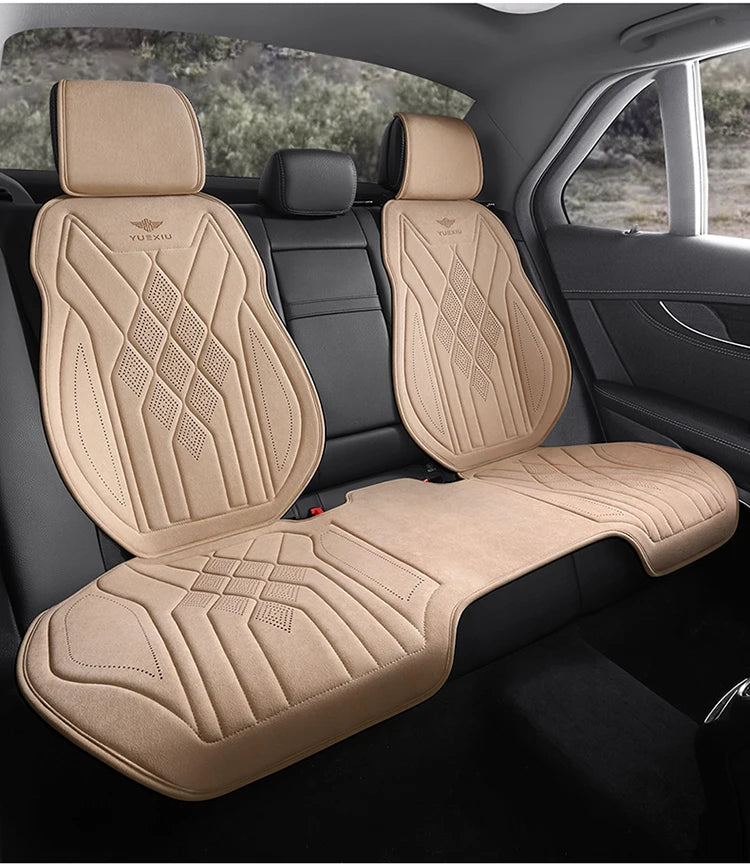 Perforated Suede Seat Cover Universal Four Seasons Cars Seats Covers Breathable Seat Non-slip Luxury Car Rams Latex Seat Cover