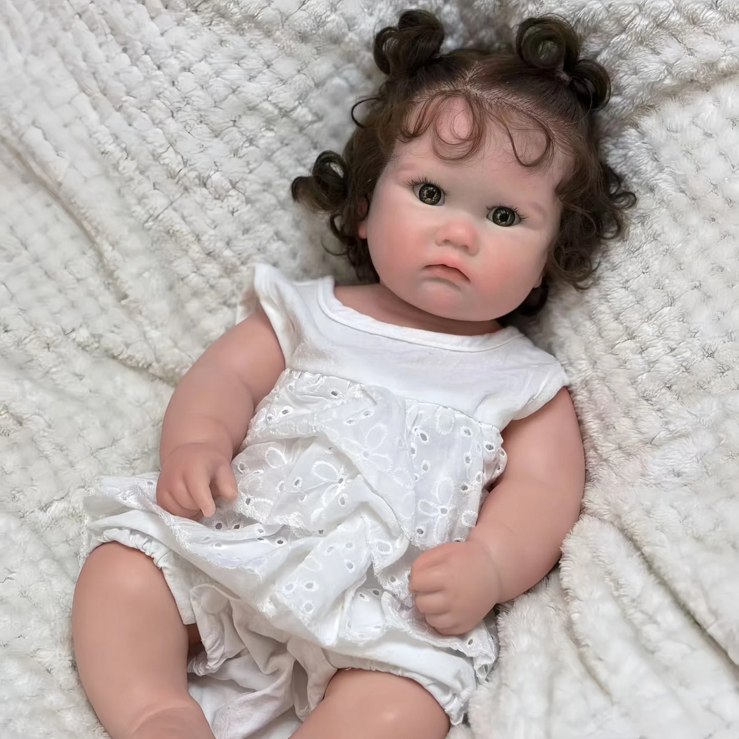 18Inch/45cm Open Mouth Charlotte Painted&Unpainted Soft Silicone Bebe Reborn Girl Doll Lifelike Newborn Girl Doll Perfect Gifts
