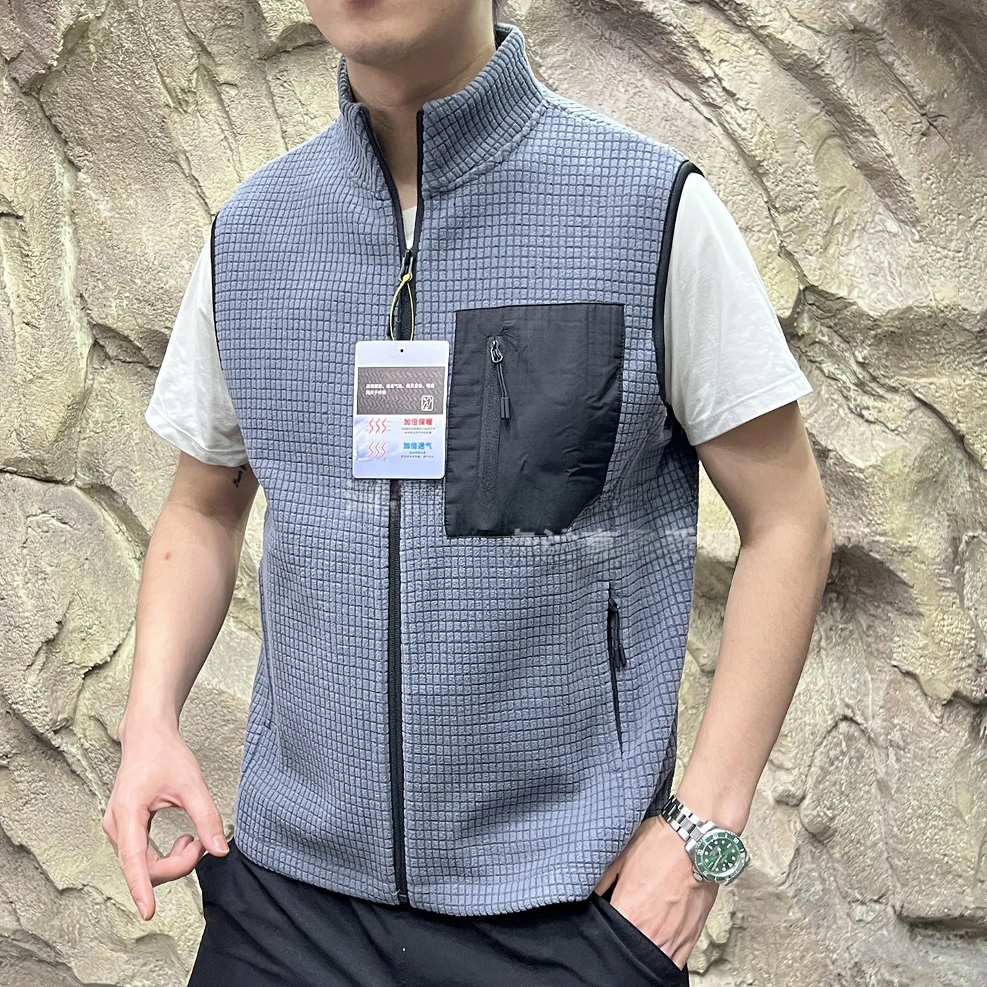 Outdoor Leisure Fleece Double-sided Windproof Warm Vest Men Women Style Autumn Winter Training Cycling Fleece Vest Standard F...