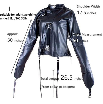 Female Sofe Leather Adjustable Binder Bondage Straitjacket Binding Slave Lockable Coat For Women Erotic Cosplay Adult Sex Toy