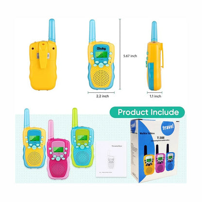 Obuby Toys for 3-12 Year Old Boys Walkie Talkies for Kids Gifts Toys with Backlit LCD Flashlight 3 KMs Outside Hiking Camping
