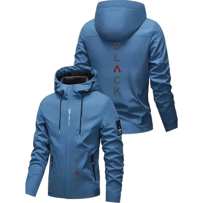 Men'S All-Season Heavy-Duty Motorcycle Jacket - Full-Zip Windproof Hooded Jacket，Commuting, Travel, Outdoor Activities