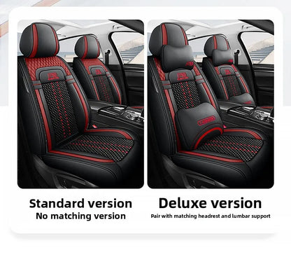 Universal Auto Split Seat Car Full Seat Cover Breathable Ice Silk Nappa Leather Car SUV Cushion Full Seats Cover Protection