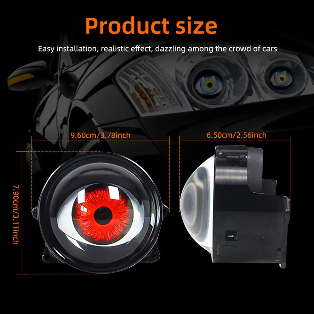 3 Inch Car LED Devil Eyes Demon Evil Eye Lenses 12V 36V For Car Remote Control Eyes Retrofit Kits Fitting Auto Light Accessorie