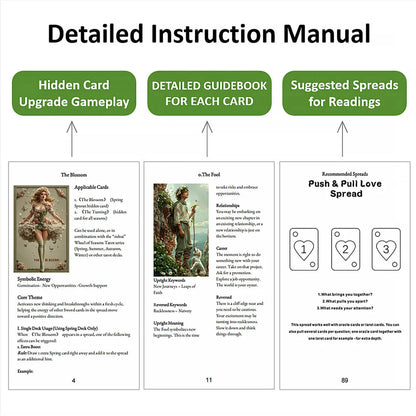 Tarot Cards for Beginners with Guidebook, Spring Sprout Tarot Deck, 80 Oracle and Tarot Cards, Cards with Gilded Learning Edge