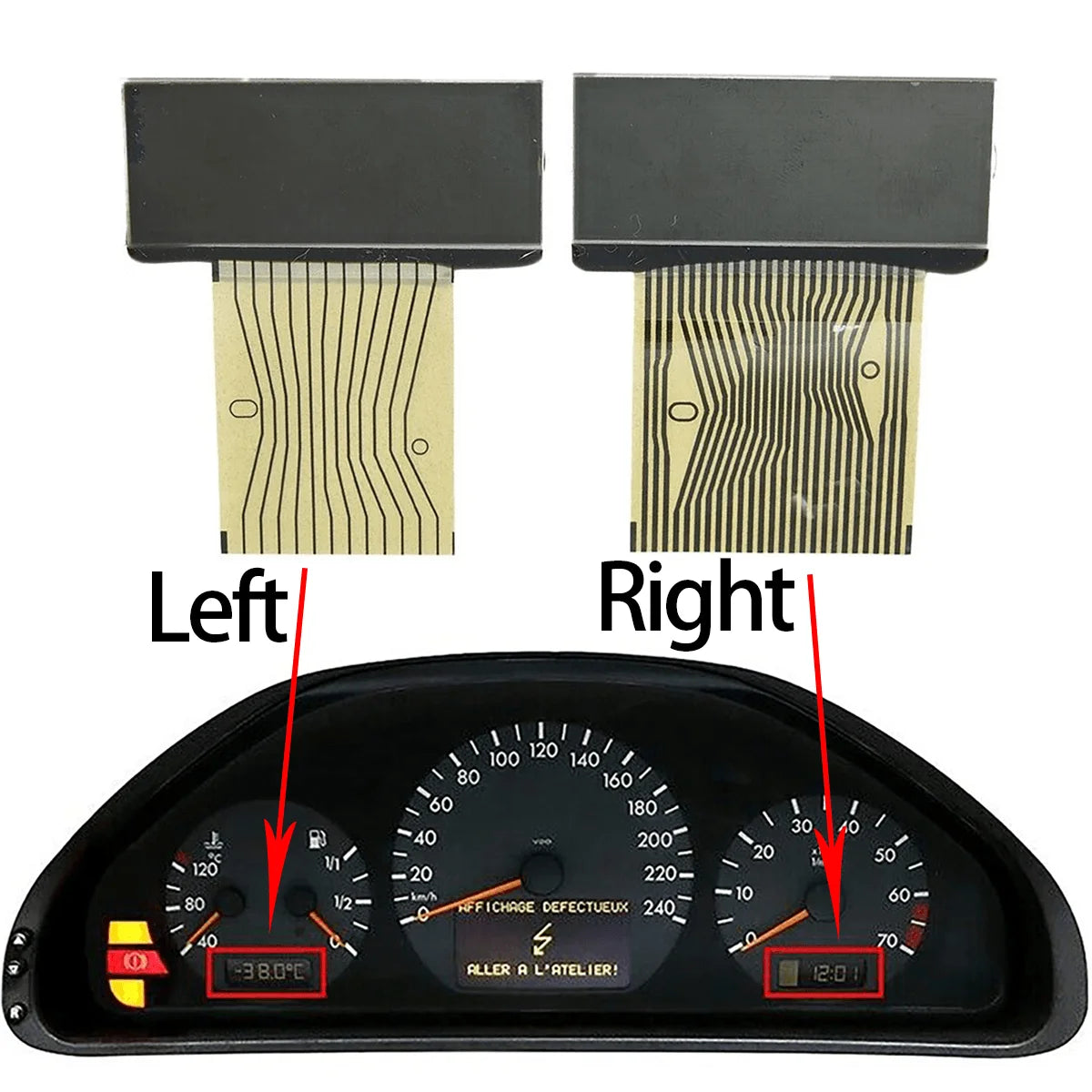 Dashboard LCD Display Screen Instrument Cluster for Mercedes Benz C/E Class W202 W210 W208 CLK SLK R170 Gauge Sets Dash Panels