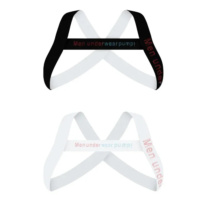 Men's Sexy Muscle Shoulder Straps Elastic Band Harness Chest Bodybuilding Straps Fashion Elastic Fun Decorative Shoulder Strap