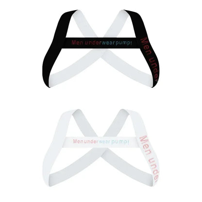 Men's Sexy Muscle Shoulder Straps Elastic Band Harness Chest Bodybuilding Straps Fashion Elastic Fun Decorative Shoulder Strap