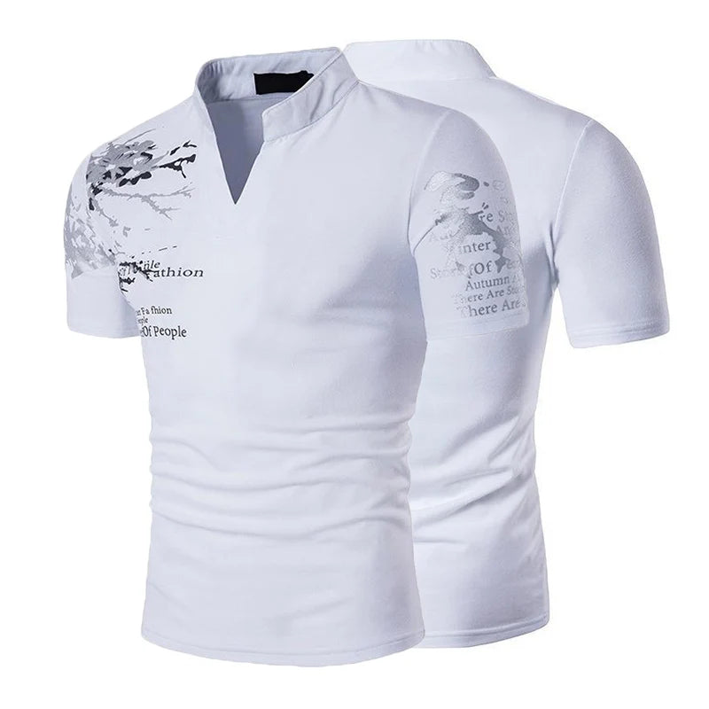New Short Sleeve T-shirt 2/1Pcs Mens Casual Polo Shirt Summer Fitness Ultralight Tops Sportswear V-Neck T-shirt Printed Pullover
