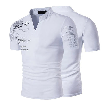 New Short Sleeve T-shirt 2/1Pcs Mens Casual Polo Shirt Summer Fitness Ultralight Tops Sportswear V-Neck T-shirt Printed Pullover