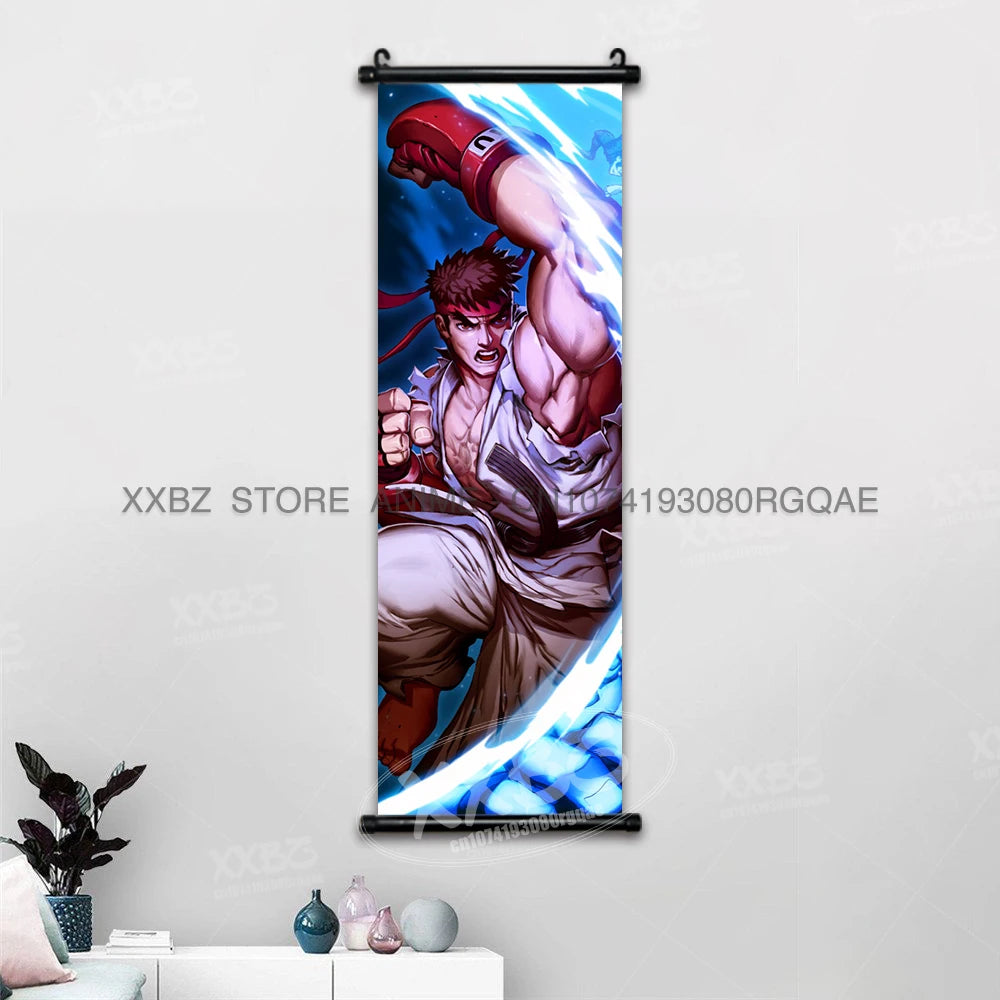 Fighting Game Street Fighter Home Decoration Hanging Painting Gouken Figures Wall Artwork Scrolls Picture Canvas Print Poster