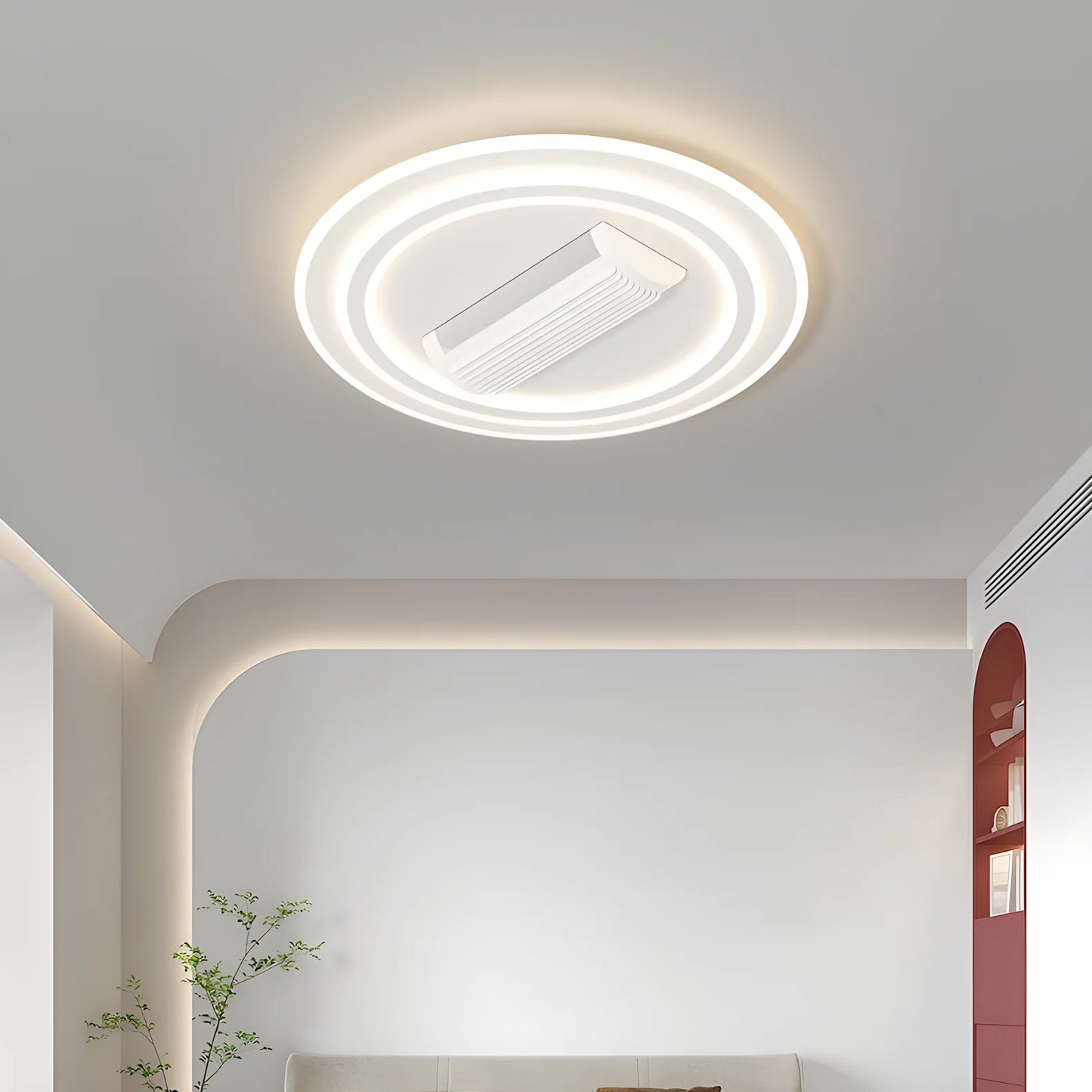 Modern Bladeless Ceiling Fan Light 6 Speed Dimmable LED Invisible Fan Lamp Living Room Bedroom Kids Room Chandelier Home Decor
