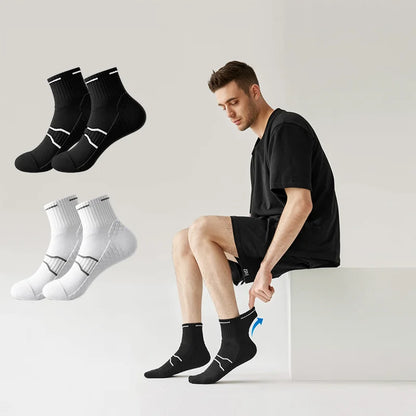 4 Pairs Pro Performance Sport Socks – Breathable, Cushioned, Anti-Slip for Running & Training