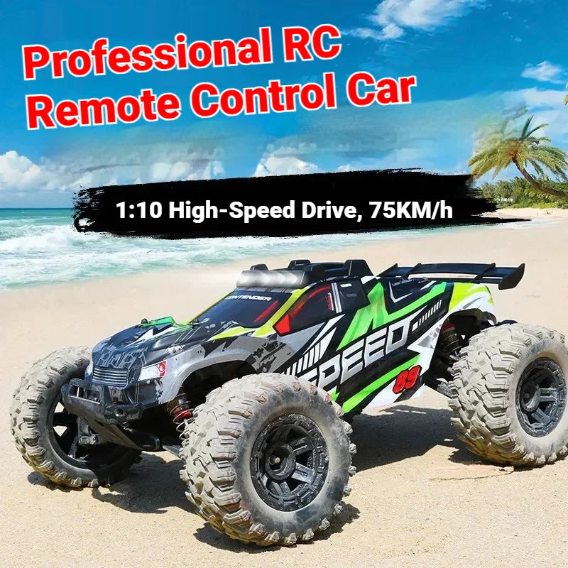 High-Speed Brushless RC Car 1:10 Scale Electric 4WD Off-Road Truck Toy With Shock Absorber 2.4Ghz Remote Control Vehicle