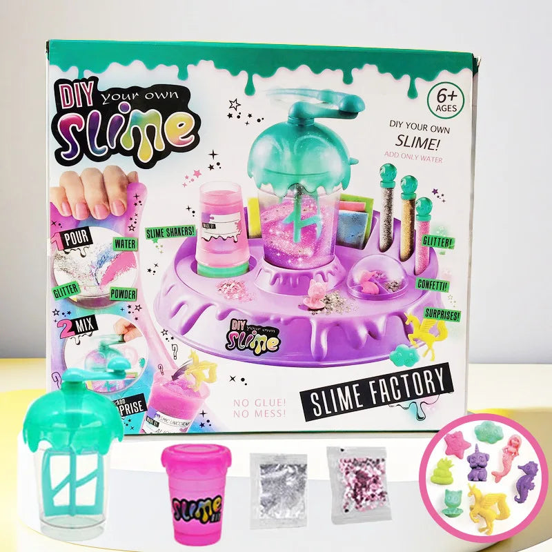 IY Crystal Slime Shaker Cup Set Magical Slime Shaker Powder Fluffy Slime Kit Handmade Educational Stress Relief Toy Princess Sty