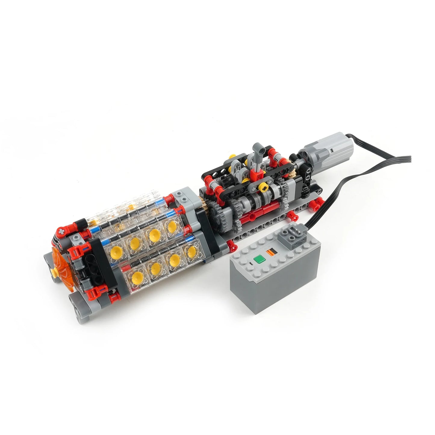 6 Speed Gearbox+V16 Engine Building Blocks Manual Transmission Model MOC Kit Puzzle Bricks DIY Creative Assembled Kid Toys