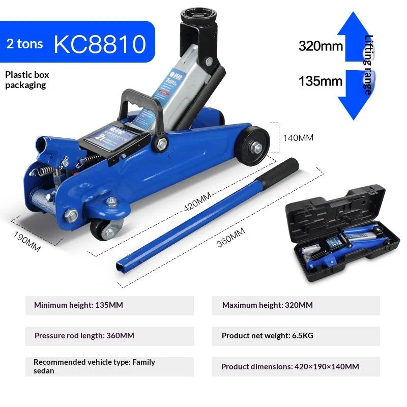 Car Rescue Tools Lifting Hydraulic Jockey Jack Pneumatic Lift Small Portable Car Floor Jack Heavy Duty Quick Lift Emergency