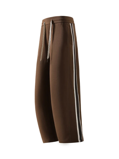 2025 Autumn New Straight Sweatpants Men Korean Fashion 330gsm Stretch Knit Sports Pants Loose Fit Wide Leg Casual Trousers
