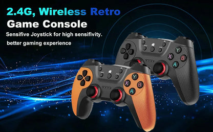 The X8 ULTRA retro video game console comes pre-installed with 50,000 games and plug-and-play PS1/N64/PSP emulators.