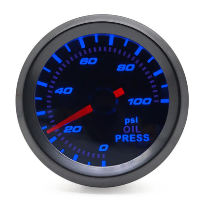 52mm Boost/Vacuum/Water Temp/Oil Temp/Oil Press/Voltage/Tachometer/Air Fuel Ratio/EGT Gauge Analog Blue Led+ 52MM Gauge Pods