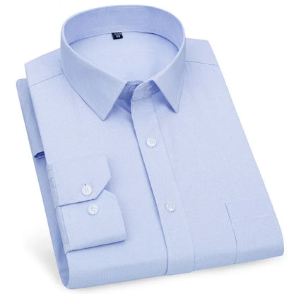 Men's Business Casual Shirts Purple Blue Cotton Regular Fit Long Sleeve Classic Plaid Striped Checked Social Work Dress Shirts