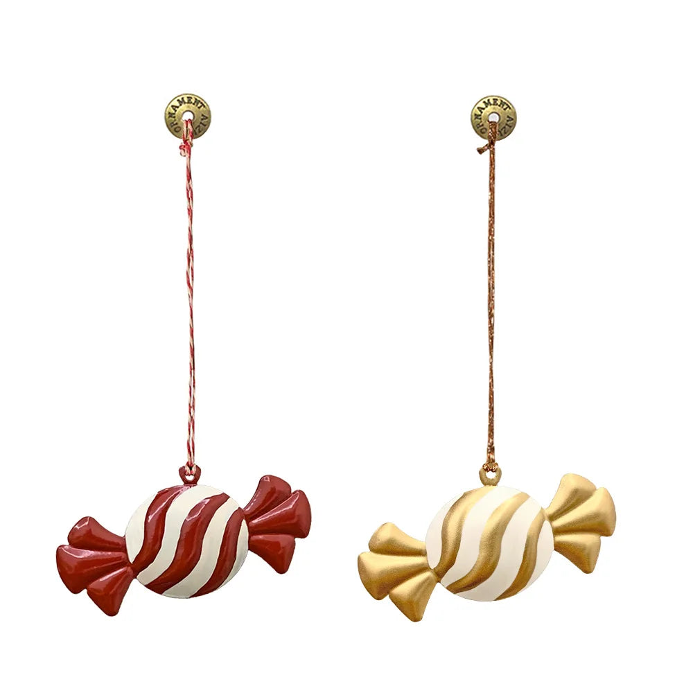 Aizulhomey Metal Christmas ornaments double-sided hand painted iron pendant christmas tree decoration gifts arts handicraft