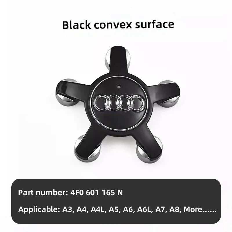 4Pcs Car Wheel Hub Cover Tires Rim Center Replace Cap Decoration Accessories For Audi Q5 A3 A5 A4 A4L A6 A6L A7 A8 Auto Emblem