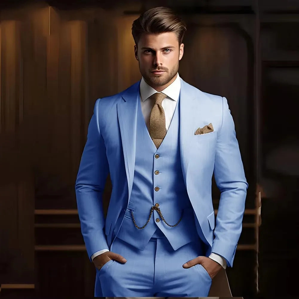 High Quality Black Men's wedding Suits Smart Cusual 3 Piece Custom Slim Fit Male Blazer Wedding Groom Tuxedos Costume Homme
