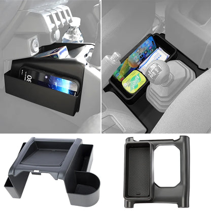 Car Gear Shift Storage Box Center Console Organizer Tray Phone Cup Holder for Suzuki Jimny 2024 2025 AT Model Interior Accessory