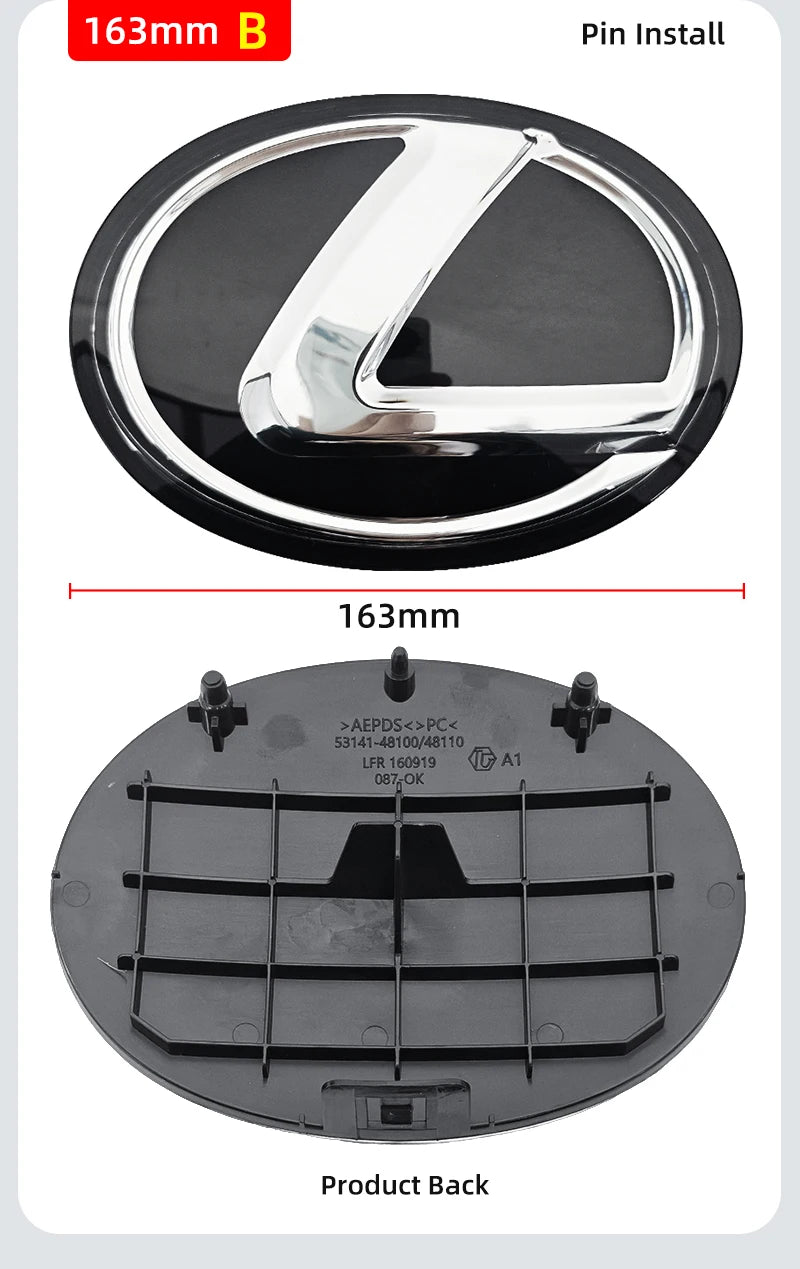 3D Front Grille Emblem Rear Trunk Badge Replacement Sticker for Lexus GS GX IS LS LX NX RX RX270 Ct200h IS250 ES 220D IS300