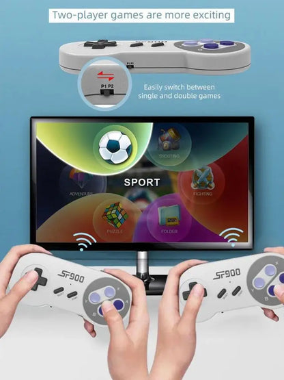 SF900 Mini Video Game Console 2.4G Dual Wireless Console Game Stick 5000 Classical Games TV Game Sticks Game Gifts