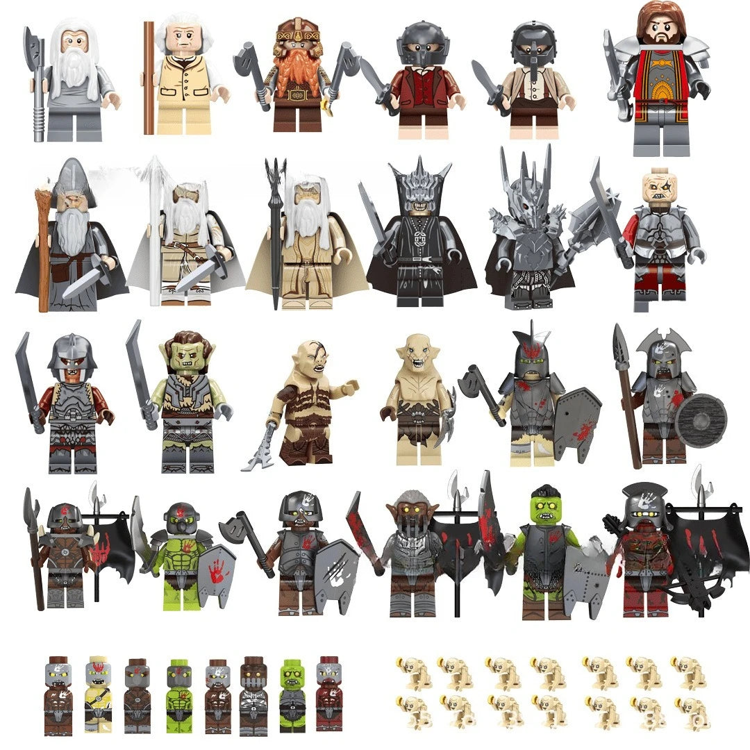 Mini Lord Rings Action Figures Building Block Ringwraiths Orcs Legion Elf King Princ Knight Dwarf Wizard Movie Characters Bricks