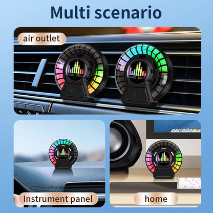 2x Car Air Freshener Outlet Fragrance led RGB Music Rhythm Strip cars Air Vent Aromatherapy Interior Voice Pick Up Ambient Lamp