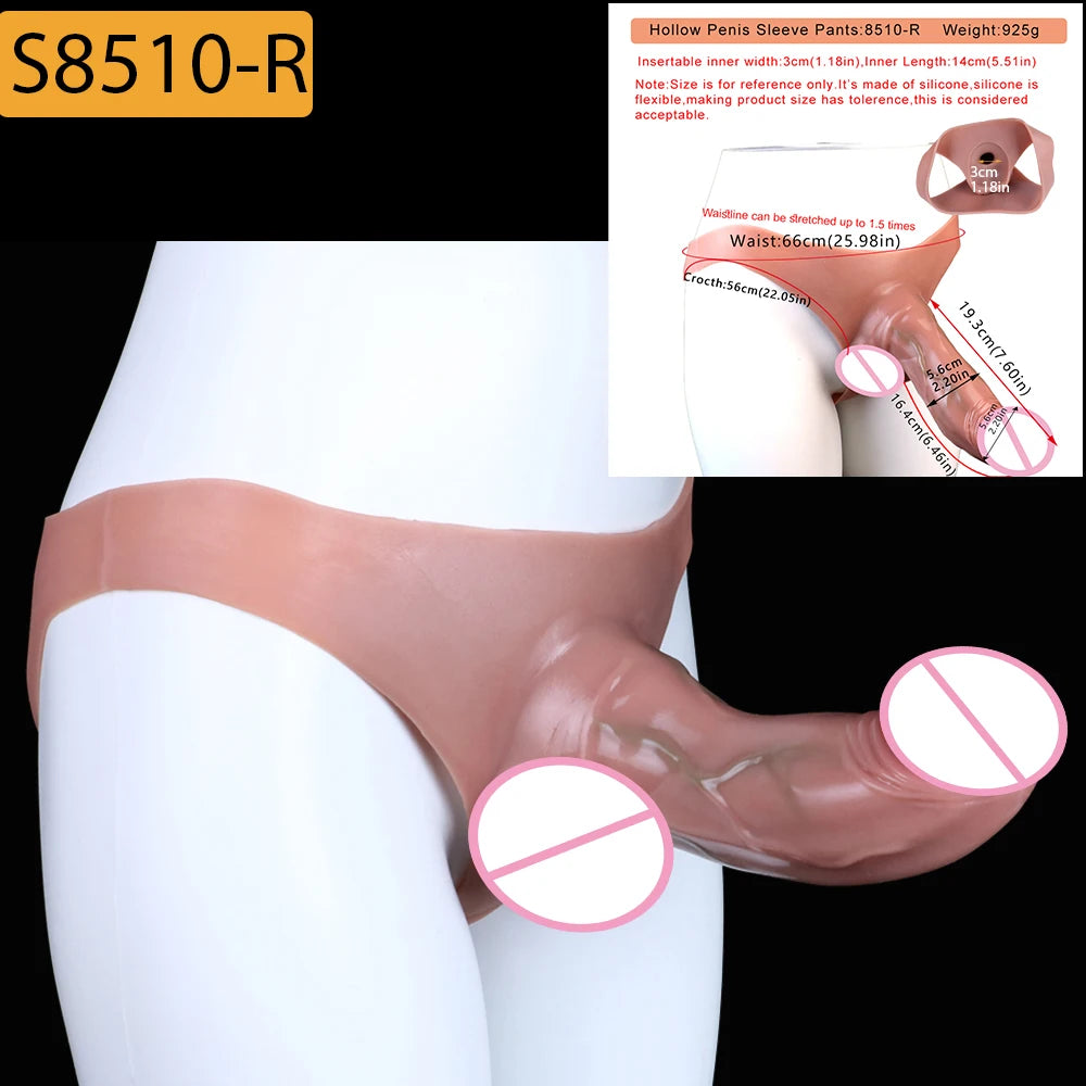 SXXY Strap-On Lifelike Penis Cover насадка на член Large Hollow DildoPants Intimate Adult Sex Toy for Couples Sex
