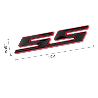 3D Metal Silver Black Red Logo SS Emblem Car Trunk Decal For Chevrolet Camaro Bumblebee SS Stikcer Accessories
