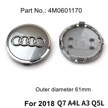 4pcs Audi Wheel Center Cap Hub Covers 60mm-135mm Car Styling Badge Auto Accessories Compatible with A3 A4 A5 A6 A7 S4 Q7 Q3