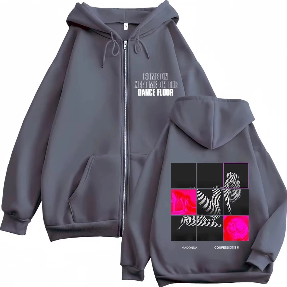 Madonna CONFESSIONS II Album Tour 2026 Printed Casual Hip Hop Y2k Street Style Printed Pattern Hoodie Daily Dressing