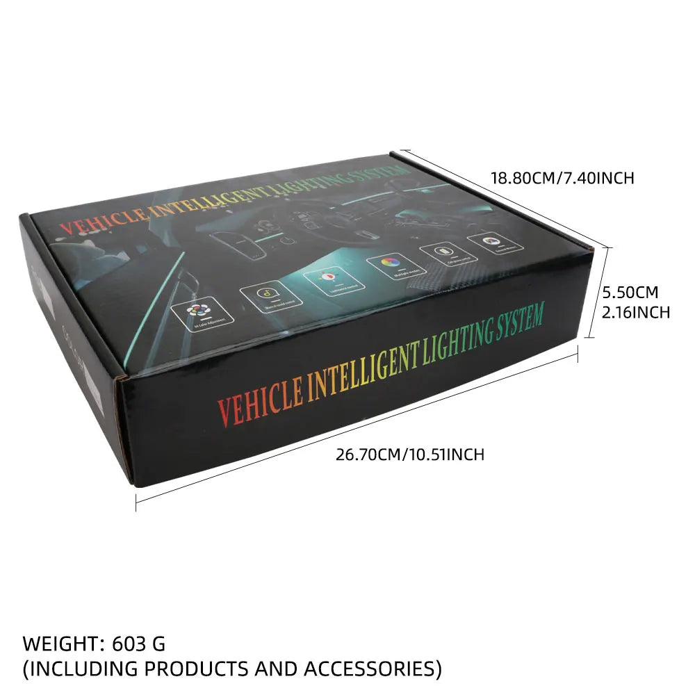 6/10 in 1 Car Led Ambient Lights RGB Symphony Auto Interior Strip Lights Remote/APP Control Decorative Atmosphere Lamp