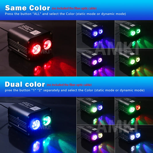 20W Dual Port Twinkle Starlight Meteor Starry Sky Car Roof Star Ceiling APP&Music Sync Car Interior Fiber Optic Ambient Light