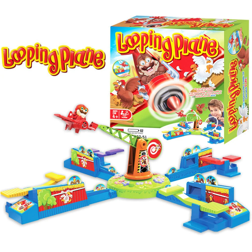 Looping Louie Spinning Plane Chicken Stealing Game Interaction Tabletop 2 3 4 Player Board Game Party Parent-child Funny Kid Toy
