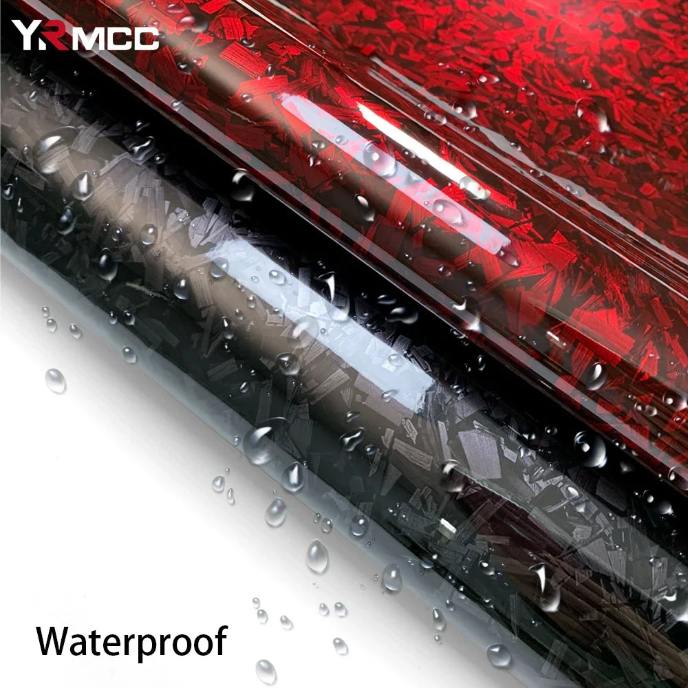 Carbon Fiber Vinyl Film Self Adhesive  Auto Tuning Vinyl Wrap Glossy Black Red Car Body Film Motorcycle Stickers Car Accessories