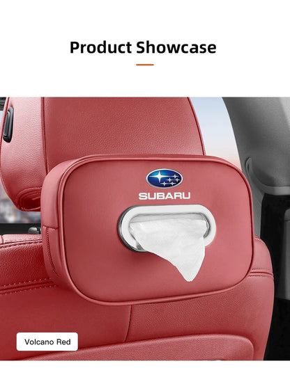 High-capacity Car Interior Tissue Box Kleenex Storage Bag Accessories For Subaru STI Forester Impreza Legacy Outback XV BRZ WRX