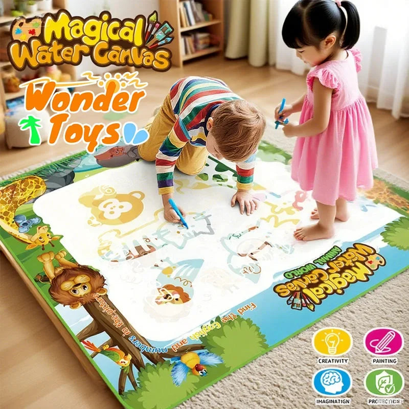 Large Water Doodle Mat for Toddlers Drawing Toy Tablets Painting Set with Colorful Graffiti Blanket Educational Games Children