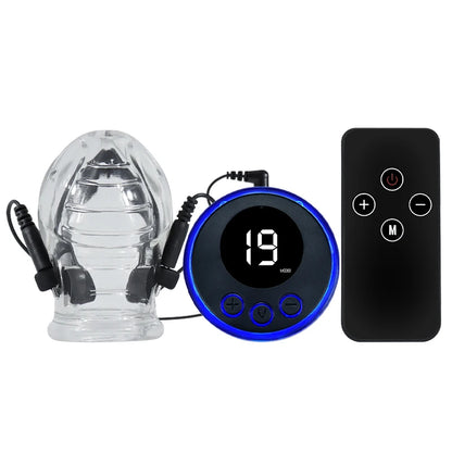 Estim Electric Shock Penis Ring Electro Trainer Massage Cup Chastity Penis Seelve Cockring For Men Dick Electrostimulation